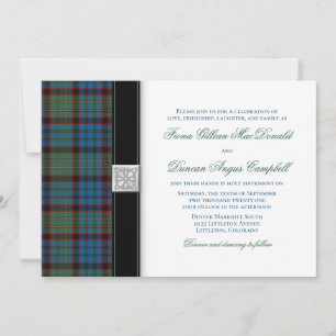 MacNicol Hunting Tartan Wedding Invitation Kaart