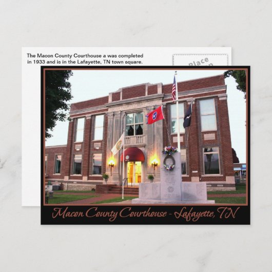 Macon County Courthouse - Lafayette, TN Briefkaart (Voorkant / Achterkant)