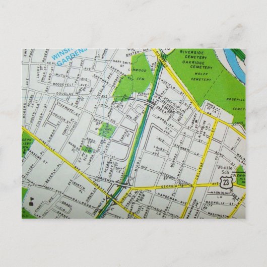 MACON, GA  Kaart Briefkaart (Voorkant)