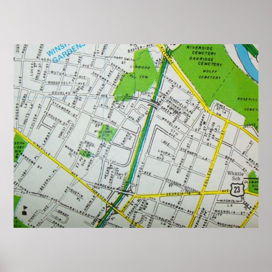 Macon, GA  Kaart Poster (Voorkant)