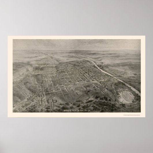 Macon, GA Panorama - 1912 Poster (Voorkant)
