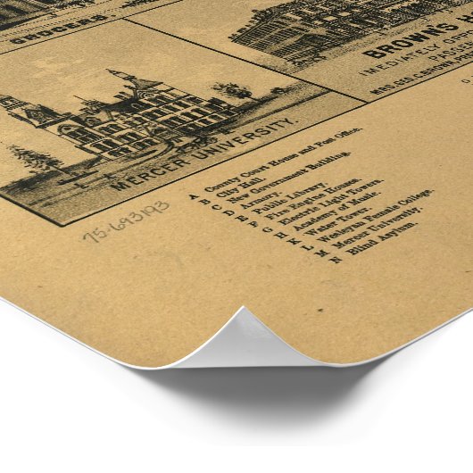 Macon Georgia 1887 Panorama Poster (Hoek)