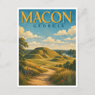Macon Georgia Ocmulgee Mounds GeoSaga Briefkaart