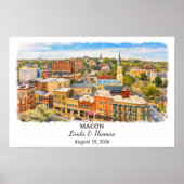 Macon Georgia Poster, Aquarel, Op Maat Poster (Voorkant)