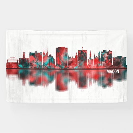 Macon Georgia Skyline Spandoek (Horizontaal)