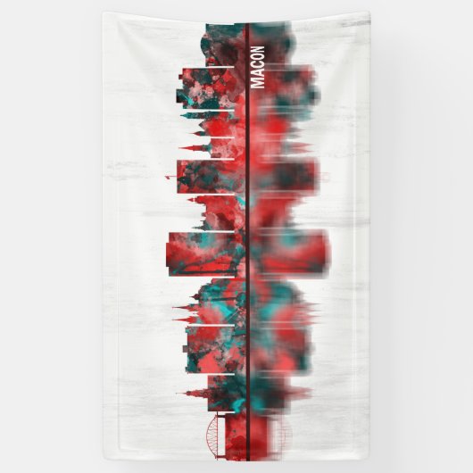 Macon Georgia Skyline Spandoek (Verticaal)