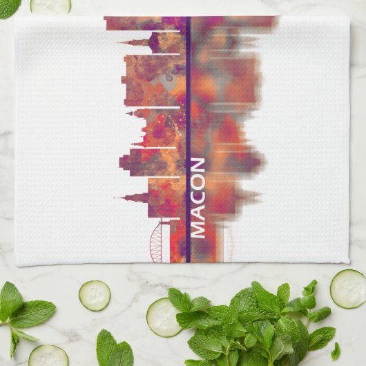 Macon Georgia Skyline Theedoek (Gevouwen)