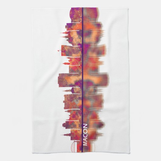 Macon Georgia Skyline Theedoek (Verticaal)