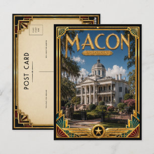 Macon Georgia Vintage Art Deco Gouden Tijdperk Briefkaart