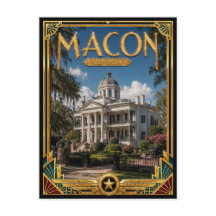 Macon Georgia Vintage Art Deco Gouden Tijdperk