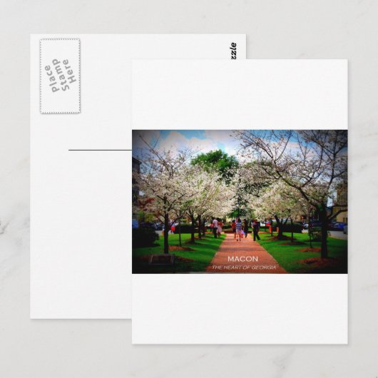 Macon, Georgië Briefkaart (Voorkant / Achterkant)