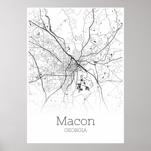 Macon Map - Georgia - City Map Poster (Voorkant)