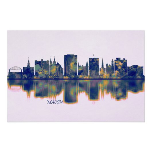 Macon Skyline Perfect Poster (Voorkant)