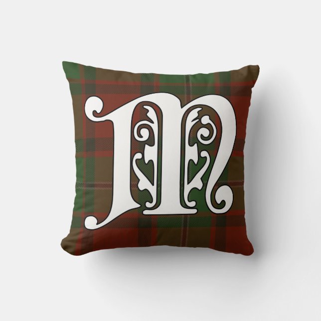 MacPhail Clan Tartan Monogram Kussen (Voorkant)