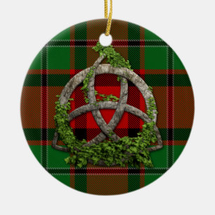 MacPhail Tartan en Celtic Trinity Knot Keramisch Ornament