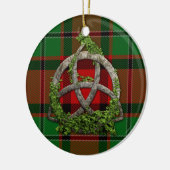 MacPhail Tartan en Celtic Trinity Knot Keramisch Ornament (Links)