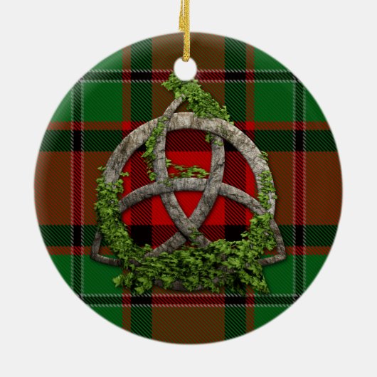 MacPhail Tartan en Celtic Trinity Knot Keramisch Ornament (Achterkant)
