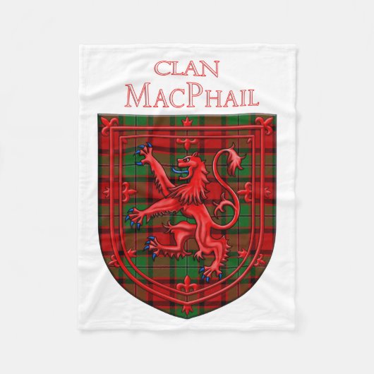 MacPhail Tartan Schotse Plaid Leeuw Klimmend Fleece Deken (Voorkant)