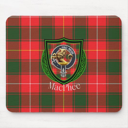 MacPhee Schotse Clan Tartan & Crest Muismat (Voorkant)