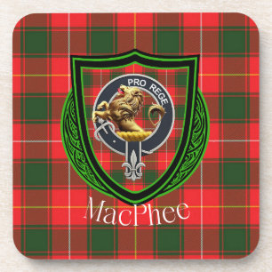 MacPhee Schotse Clan Tartan & Wapen Bier Onderzetter