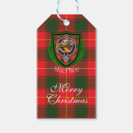 MacPhee Schotse Clan Tartan & Wapen Cadeaulabel