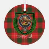 MacPhee Scottish Clan Tartan & Crest Glas Ornament (Achterkant)