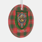MacPhee Scottish Clan Tartan & Crest Glas Ornament (Voorkant Rechts)