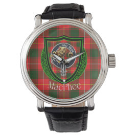MacPhee Scottish Clan Tartan & Crest Horloge