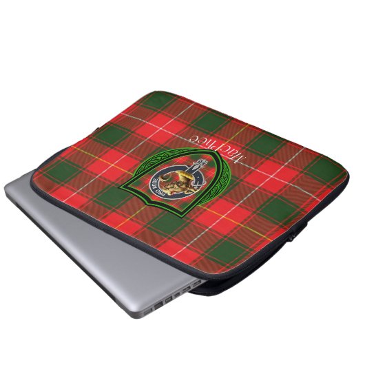 MacPhee Scottish Clan Tartan & Crest Laptop Sleeve (Voorkant onderkant)