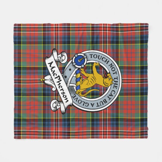 MacPherson Ancient Clan Badge Tartan Pset Fleece Deken (Voorkant (Horizontaal))