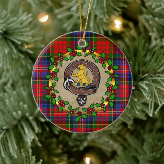 MacPherson Badge & Tartan Gepersonaliseerde Kerstm Keramisch Ornament (Boom)