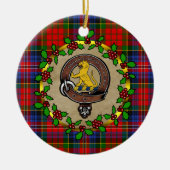 MacPherson Badge & Tartan Gepersonaliseerde Kerstm Keramisch Ornament (Voorkant)