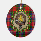 MacPherson Badge & Tartan Gepersonaliseerde Kerstm Keramisch Ornament (Links)
