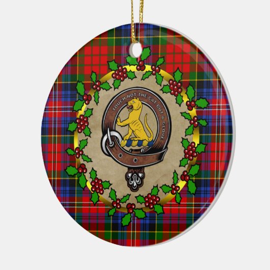 MacPherson Badge & Tartan Gepersonaliseerde Kerstm Keramisch Ornament (Links)
