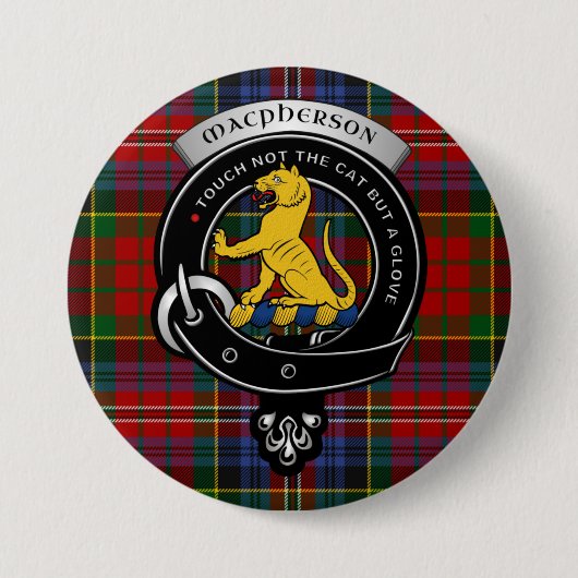 Macpherson Clan Badge Buttonnen Ronde Button 7,6 Cm (Voorkant)
