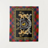 MacPherson Clan Badge & Motto w/Lions Tapestry Wandkleed (Voorkant)