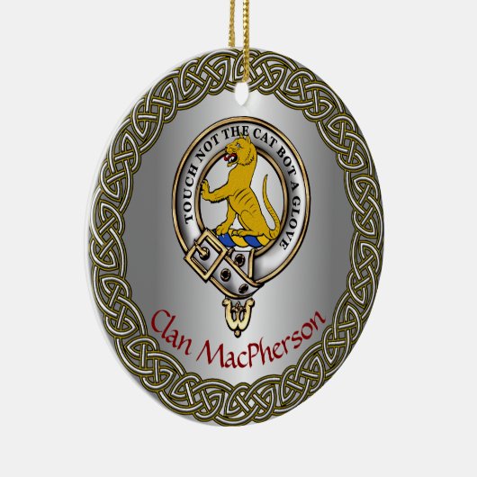 MacPherson Clan Badge/Tartan Thistle Personalized Keramisch Ornament (Rechts)