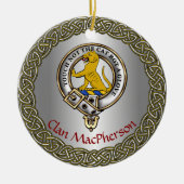 MacPherson Clan Badge/Tartan Thistle Personalized Keramisch Ornament (Voorkant)