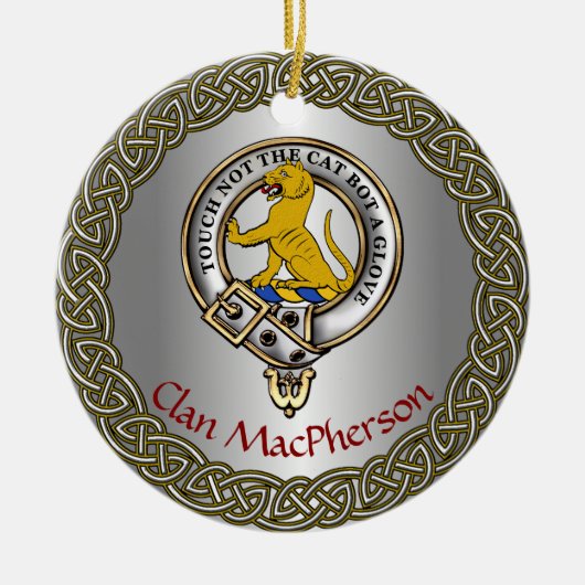 MacPherson Clan Badge/Tartan Thistle Personalized Keramisch Ornament (Voorkant)