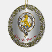 MacPherson Clan Badge/Tartan Thistle Personalized Keramisch Ornament (Links)
