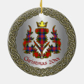 MacPherson Clan Badge/Tartan Thistle Personalized Keramisch Ornament (Achterkant)