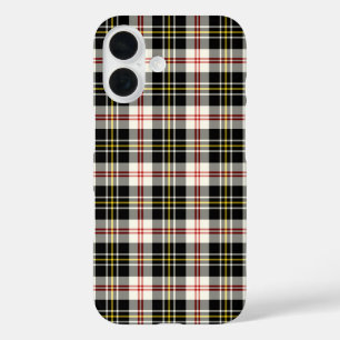 MacPherson Clan Black en White Dress Tartan iPhone 16 Hoesje