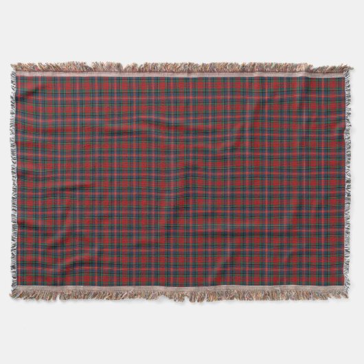 MacPherson Clan Red en Royal Blue Tartan Deken (Voorkant)