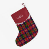 MacPherson Clan Tartan hield kerststop Kleine Kerstsok (Achterkant (Hangend))