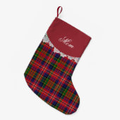 MacPherson Clan Tartan hield kerststop Kleine Kerstsok (Voorkant (Hangend))