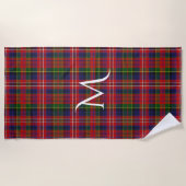 MacPherson Clan Tartan Pset Monogram Beach Towel Strandlaken (Voorkant)