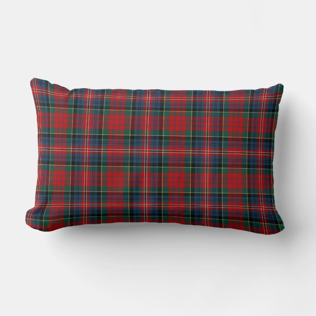 MacPherson Clan Tartan Red, Blue en Green Pset Kussen (Voorkant)