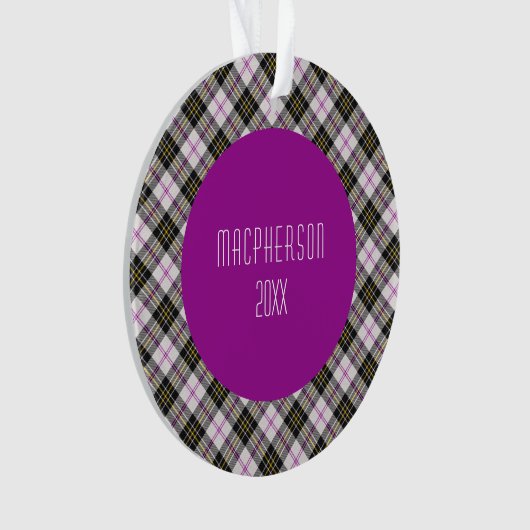 MacPherson Clan Tartan Schots Plaid Ornament (voorkant)