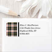 MacPherson Clan Zwart-wit Schotse Tartan Etiket (Insitu)