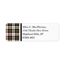 MacPherson Clan Zwart-wit Schotse Tartan Etiket